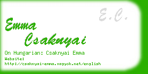 emma csaknyai business card